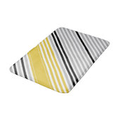 Tapis De Bain Moustard jaune, gris, noir, rayures blanches (Angle)