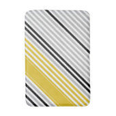Tapis De Bain Moustard jaune, gris, noir, rayures blanches (Devant (Vertical))