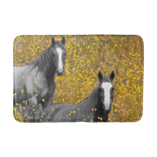 Tapis De Bain Moutarde et chevaux (Devant)