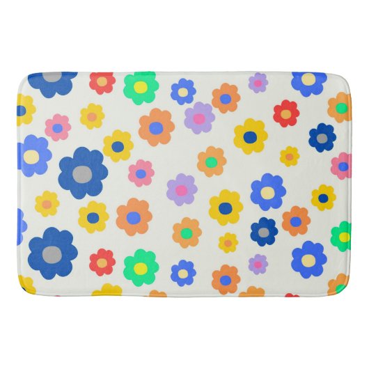 Tapis De Bain Moutarde Whimsical & Floral Noir Retro Gourme (Devant)