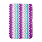 Tapis de bain moyen chevrons blanc sarcelle violet (Devant (Vertical))