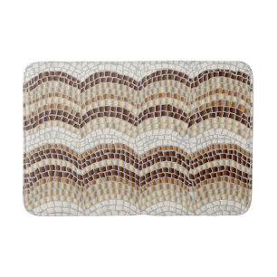 Tapis de bain moyen de mosaïque beige