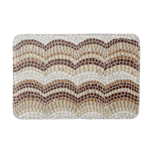 Tapis de bain moyen de mosaïque beige (Devant)