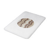 Tapis de bain moyen de mosaïque beige ronde (Angle)
