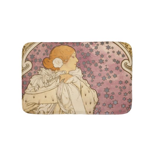 Tapis De Bain Mucha Art nouveau femme beauté (Devant)