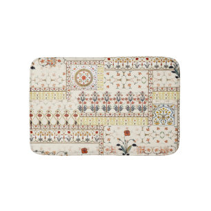 Tapis De Bain Mughal Floral Paisley : Ethnic Digital Elegance.