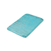 Tapis De Bain Mur de bois bleu turquoise Texture (Angle)