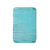 Tapis De Bain Mur de bois bleu turquoise Texture (Devant (Vertical))