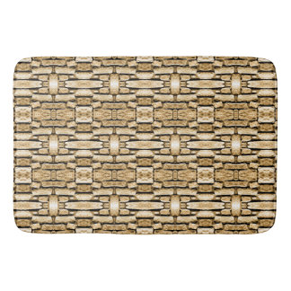 Tapis De Bain Mur en pierre Tan Sud-Ouest Rustique Motif géométr