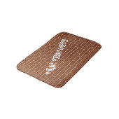 Tapis de bain mural en brique avec texte personnal (Angle)
