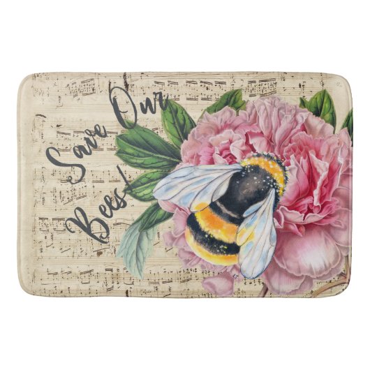 Tapis De Bain Music For Bees Pink Peony (Devant)