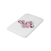 Tapis De Bain Musical treble clef notes with sakura flowers (Angle)