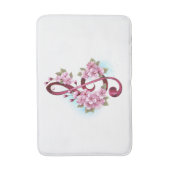 Tapis De Bain Musical treble clef notes with sakura flowers (Devant (Vertical))