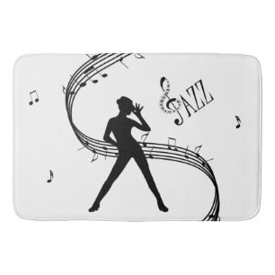 Tapis de bain Musique Blanche Danse Jazz