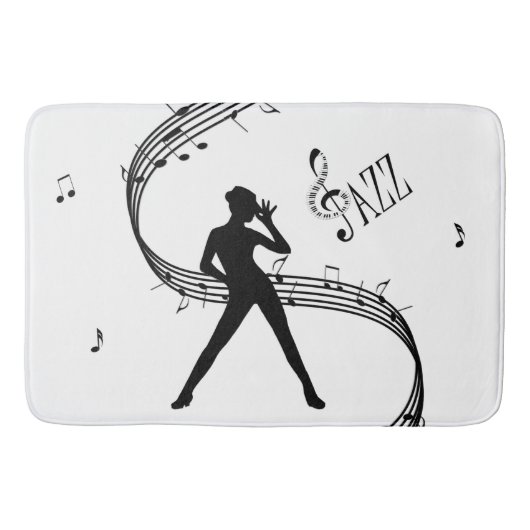 Tapis de bain Musique Blanche Danse Jazz (Devant)