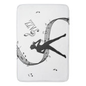 Tapis de bain Musique Blanche Danse Jazz (devant Vertical)