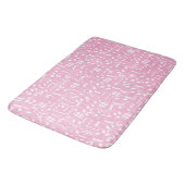 Tapis De Bain Musique Danse Notes Blanches Rose Pâle (Angle)