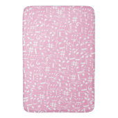 Tapis De Bain Musique Danse Notes Blanches Rose Pâle (devant Vertical)