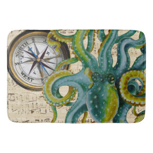 Tapis De Bain Musique de boussole de tentacules de poulpe