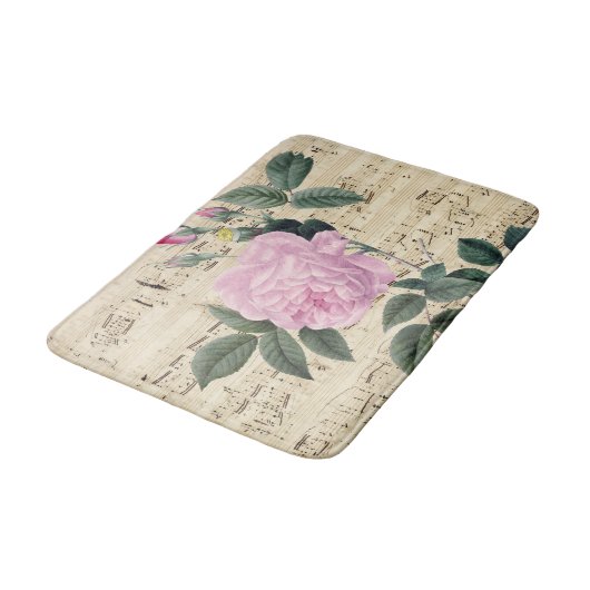 Tapis De Bain Musique de cru de rose de rose (Angle)