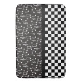 Tapis De Bain Musique et damier noir et blanc (devant Vertical)