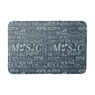 Tapis De Bain Musique Genres Word Collage nattes de bain