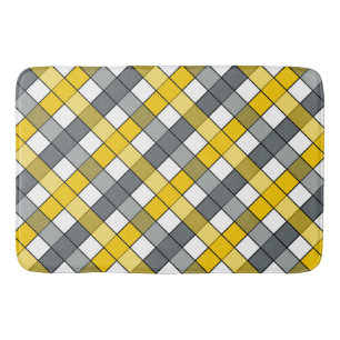 TAPIS DE BAIN MUSTARD & CHARCOAL PLAID