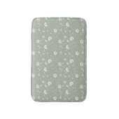 Tapis De Bain Muted Sage Green And White Wildflower Pattern (Devant (Vertical))