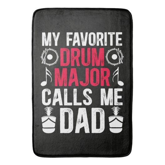 Tapis De Bain My Favorite Drum Major Dad Of A Drum (devant Vertical)