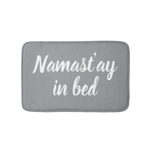 Tapis De Bain Namastay in bed funny light grey designer (Devant)