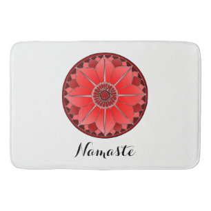 Tapis De Bain NAMASTE Fleur Rouge Spirituelle Mandala Lotus