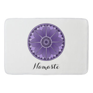 Tapis De Bain NAMASTE Fleur Violette Spirituelle Mandala Lotus