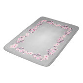 Tapis De Bain Nappe Fleurs de Cerisier Rose Gris (Angle)