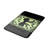 Tapis De Bain natte noire vert léopard (Angle)