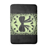 Tapis De Bain natte noire vert léopard (Devant (Vertical))