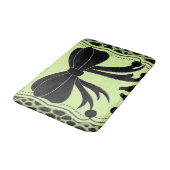 Tapis De Bain natte noire vert léopard (Angle)