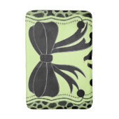 Tapis De Bain natte noire vert léopard (Devant (Vertical))