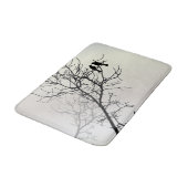 Tapis De Bain nature zen paysage noir blanc silhouette de l'arbr (Angle)