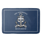 Tapis De Bain Nautical Beach House Nom de famille Est Ship Ancre (Devant)