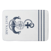 Tapis De Bain Nautical Blue Ancre Nom du bateau (Devant)