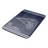 Tapis De Bain Nautical Lake House Nom de famille Marine Blue (Angle)