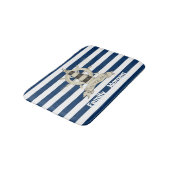 Tapis De Bain Nautique, Bateau Roue, Bleu et Blancs (Angle)