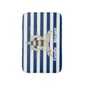 Tapis De Bain Nautique, Bateau Roue, Bleu et Blancs (Devant (Vertical))