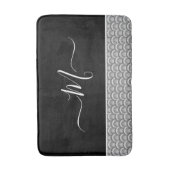 Tapis De Bain Nautique Noir Blanc Élégant monogramme initial Bai (Devant (Vertical))