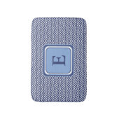 Tapis De Bain Navy Geometric Chevron Monogram Design (Devant (Vertical))