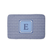 Tapis De Bain Navy Geometric Chevron Monogram Design (Devant)