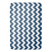 Tapis De Bain Navy Zigzag, Navy Chevron, Motif géométrique (devant Vertical)