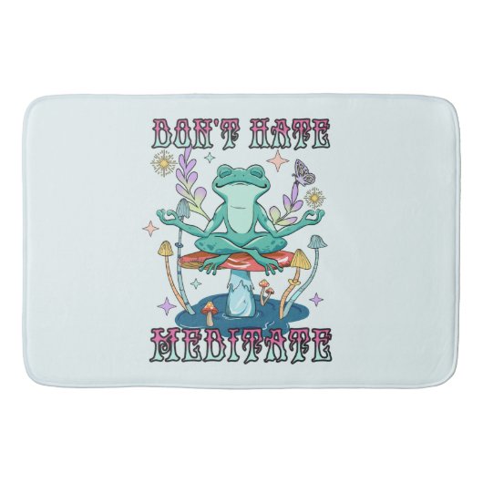 Tapis De Bain "Ne haïssez pas, méditez" | Grenouille pacifique e (Devant)