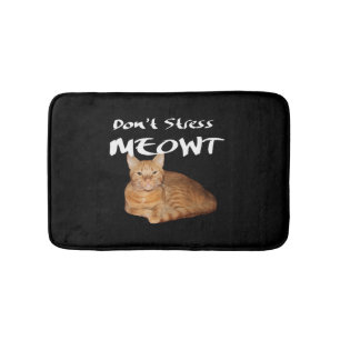 Tapis De Bain Ne stress pas Meowt - Orange Chat me stress Out