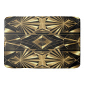 Tapis De Bain Neo Art Deco Black Gold Geometric Gatsby Bathroom (Devant)